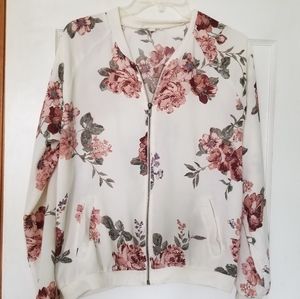 Floral chiffon Bomber